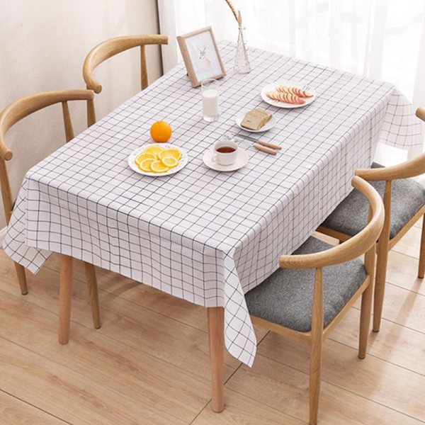 Rectangula Grid Printed Duk Vattentät Oljetätt Kök Coffee 90*137cm