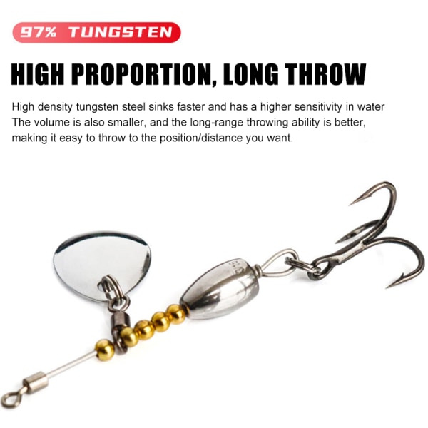 Tungsten Fly Spinner Composite Paljetter Long Casting Micro Object 11.1g