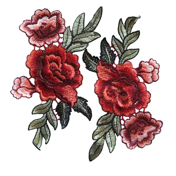 2st/ set Rose Blommor Patch Blommor broderade applikationslappar