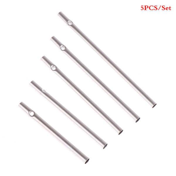 5 st Olika längder Wind Chime Tubes Set Silver Tone Wind Chi