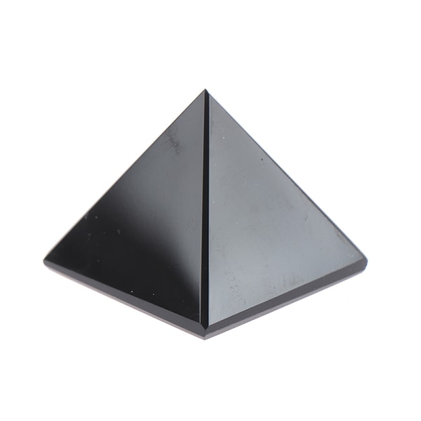 Obsidian Pyramid Naturlig polerad yta Hemdekorationer Skrivbord
