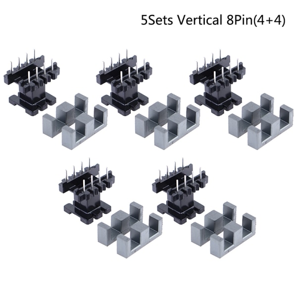 5 set EE25 4Pin 8P 10P Transformator Bobbin PC40 Ferrit Core Ver Vertical 8Pin(4+4)