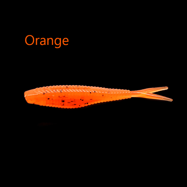 Single Color Fork Tail 6Cm/1,3G Soft Bait Fishing Bait Fishing orange 10 pcs