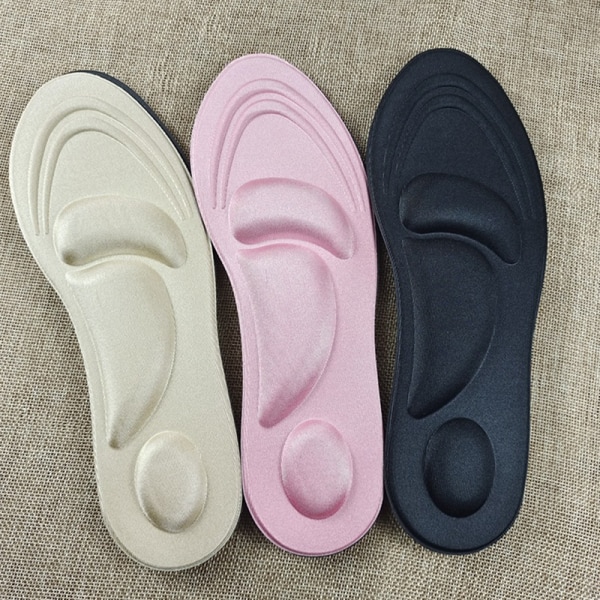 4D Memory Foam Skor Innersula Andas Smärtmassage Fasciit I Black EU 35-40