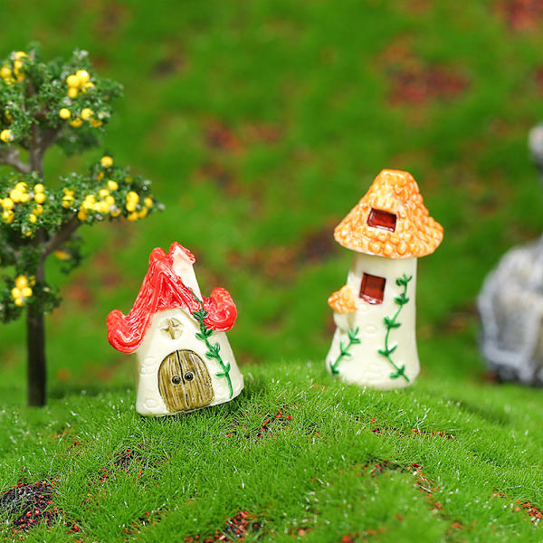 Husfigur Mikro Landskap Heminredning Miniatyr Fairy Garde Yellow