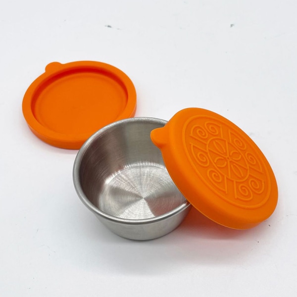 Salladskryddbehållare med lock Läcksäker doppsås C Orange