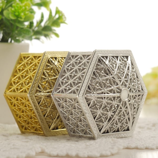 Mini Hollow Gold Folie Cake Godis Box Bröllopsfavor Baby Gift Tr Style 11
