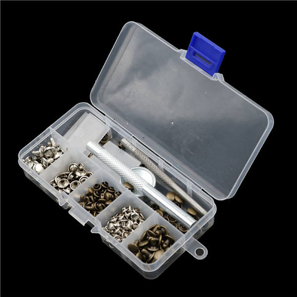 120st/ set Läderhantverksreparation Dubbla cap Metallrör