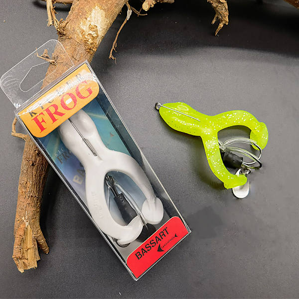 Groda Mjuk Groda Lure Fiske Lure Biomorphics Bete för basfisk transparent yellow large