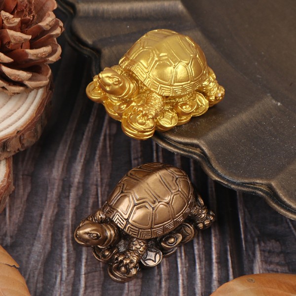 Turtle Resin Ornament Koppar Turtle Ornament Feng Shui Furnis Gold