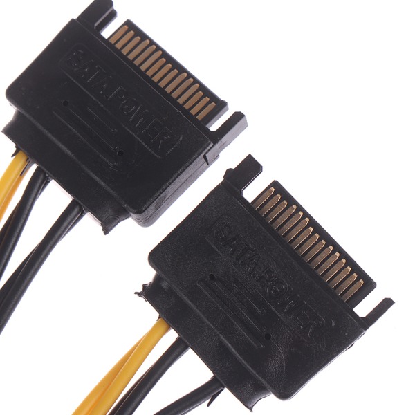 15-stifts SATA-kabel hane till 8-stifts(6+2) PCI-E- power 20 cm för G