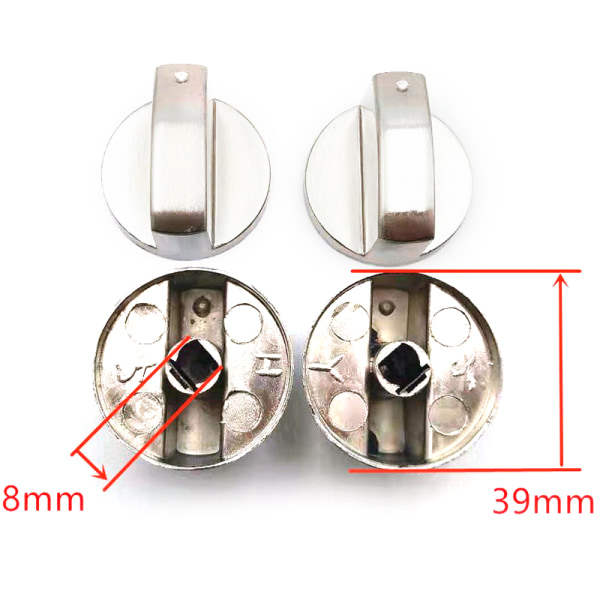 6mm Universal Silver Gasspis Kontrollknappar Adaptrar Ugnsswitch
