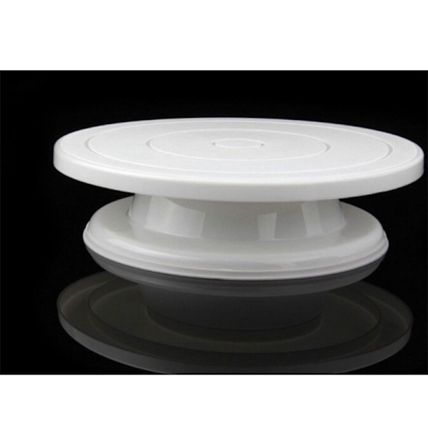 Cake Turntable Roterande Anti-sladd Runt Cake Stand Cake Decorat White