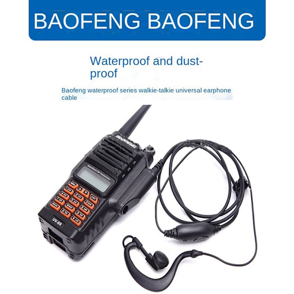 Vattentät Baofeng UV-9R Plus hörsnäcka för Walkie Talkie HF UHF