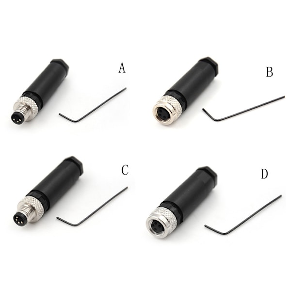 Sensorkontakt M8 Hane invändig gängad pluggkoppling 3 C