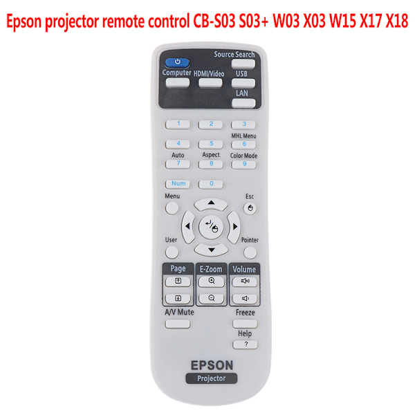 Epson projektor fjärrkontroll CB-S03 S03+ W03 X03 W15 X17 X18