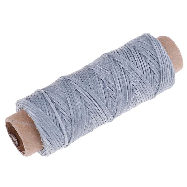 50m/Rull lädersömnad Platt vaxad tråd Vaxsnöre Handstickning Light grey
