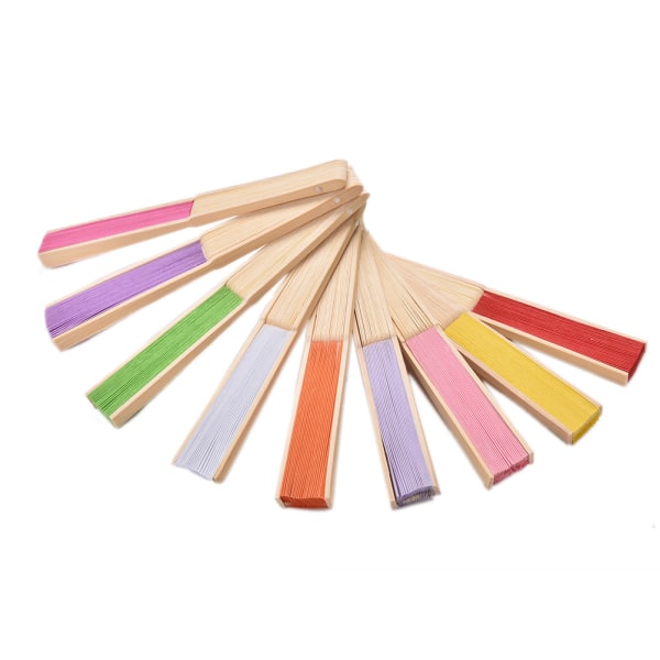 Folding Bamboo Fan Retro Hand Paper Fans Bröllopsdansdekor Red