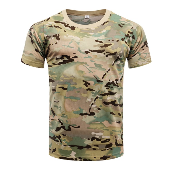 Kamouflage kortärmad sport T-shirt Outdoor Fitness Tactica ACU XL