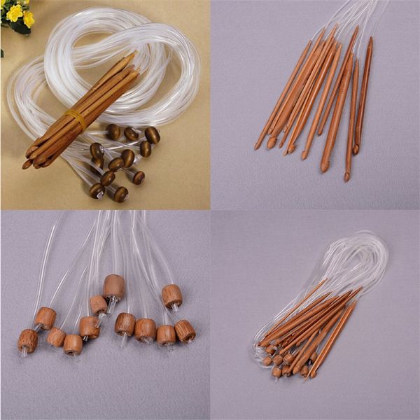 1,2 m 48" 12 olika storlekar/ set Tunisian Carbonized Bamboo Cro