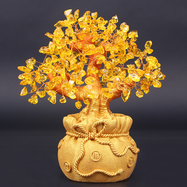 Natural Crystal Bonsai Money Tree Lucky Tree Feng Shui Money Tr