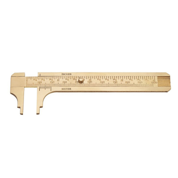 Mini mässingsskala 80/100 mm glidmätare Vernier Bromsok Linjal P 80mm（double scale）