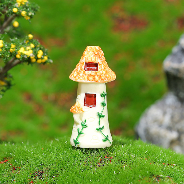 Husfigur Mikro Landskap Heminredning Miniatyr Fairy Garde Yellow