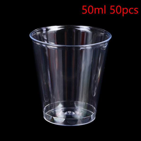 30/36/50 st Mini Clear Plastic Shot Glasögon Jelly Cup Plastique 50ml 50pcs