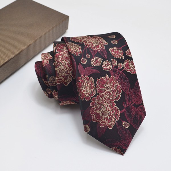 Herrslipsar Jacquard Dot Blommig skjorta kostym Cravat Wedd A8
