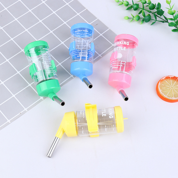 Plast Hamster Drinker Vattenflaska Dispenser Matare Hängande F Yellow