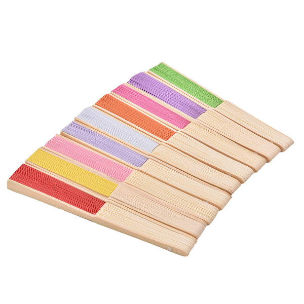 Folding Bamboo Fan Retro Hand Paper Fans Bröllopsdansdekor Red