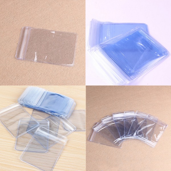 100 Styck Klar PVC Plast Myntpåse Case Plånböcker Förvaringskuvert 5*7