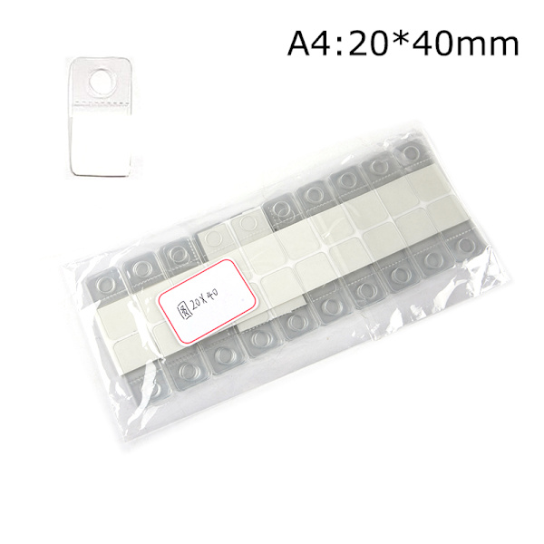 100 st PVC Spår Hål Självhäftande hängetiketter Krok Merchandise Box Ba A4