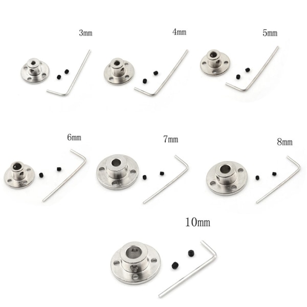 3/4/5/6/7/8/10 mm stel flänskoppling Motorstyraxelkoppling 8mm