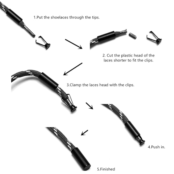 10st DIY Metal Aglets Skosnöre Kläder Cylindriska Tips Head Gold