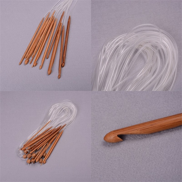 1,2 m 48" 12 olika storlekar/ set Tunisian Carbonized Bamboo Cro