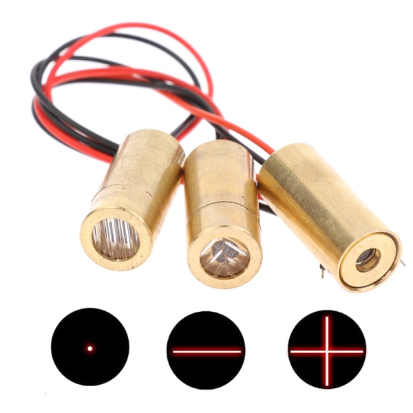 Kopparhuvud 650nm 9mm 3V 50mW Cross Diode Module Röd 3(cross)