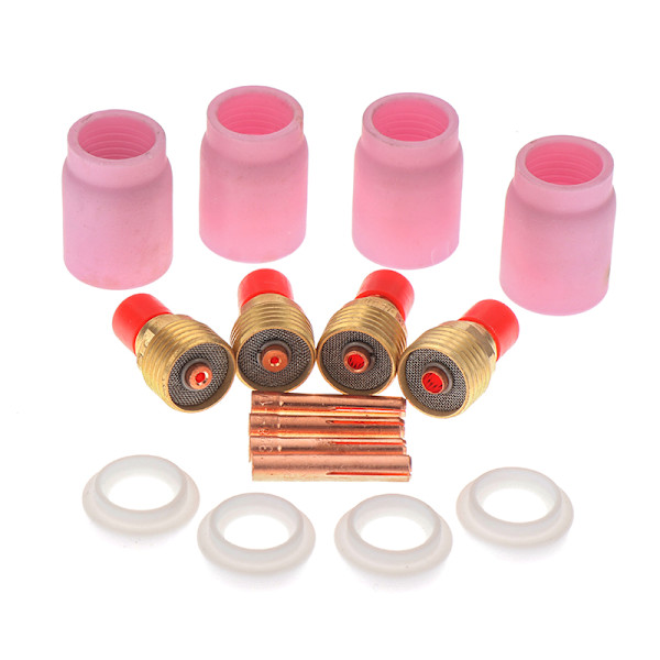 4st TIG gaslinssats storlek 1,0 mm/1,6 mm/2,4 mm/3,2 mm FIT TIG-svets 2.4mm