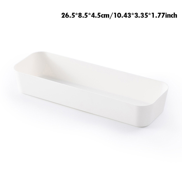 Förvaringslåda Skrivbord Kosmetisk Förvaringsbricka Smink Kläder Bord white M