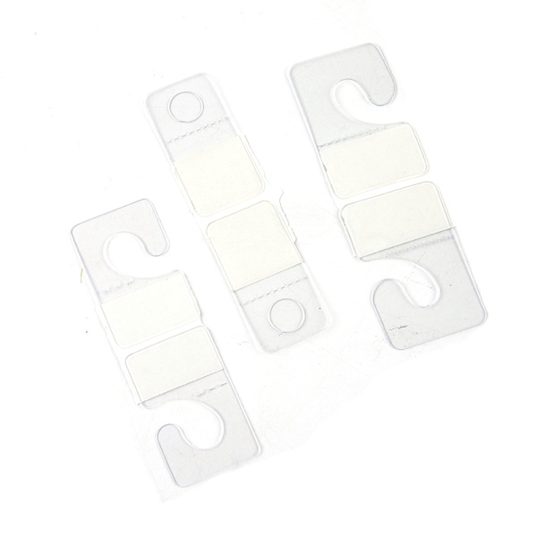 100 st PVC Spår Hål Självhäftande hängetiketter Krok Merchandise Box Ba A3
