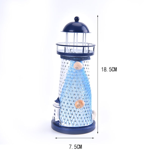 Ocean Flash Lighthouse Fisknät Sjöstjärna Shell Metal Beacon 19CM