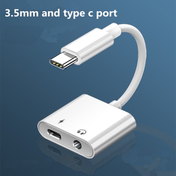 Typ C Adapter USB C till 3,5 mm uttag o Laddare Splitter Typ C B