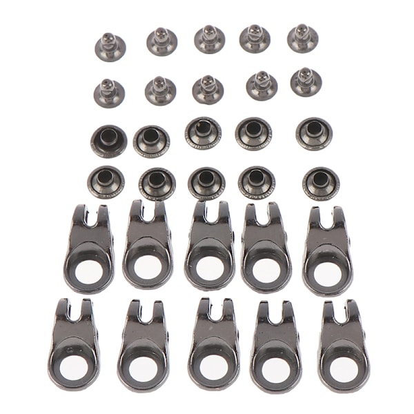 10 set Alloy Boot Spetskrokar Spetsbeslag med nitar Camp Hi Black