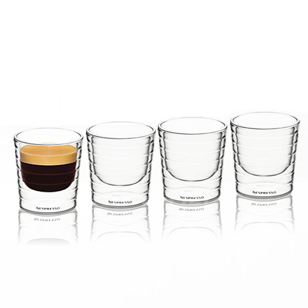 handblåst dubbelväggglasmugg Nespresso kaffemugg och koppar 80ml