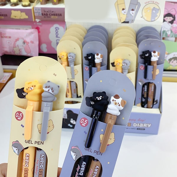 2st/kartong Kawaii Stationery Office School Supplies Black Ink Gel