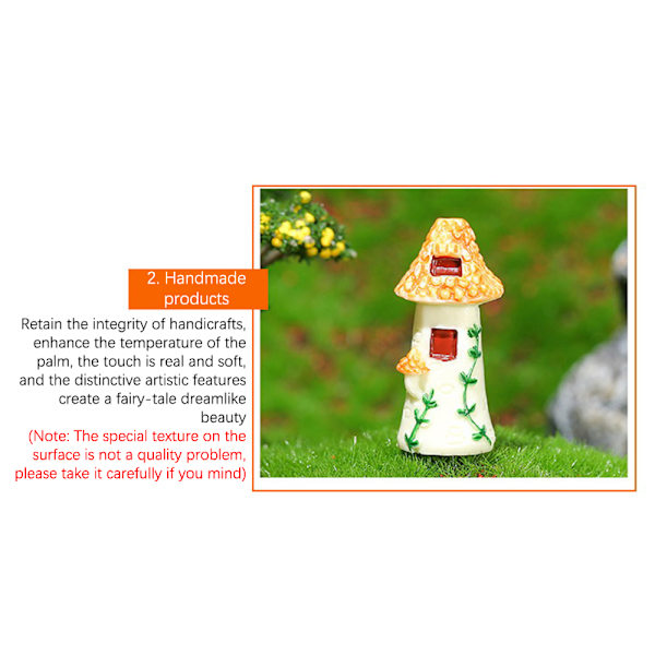 Husfigur Mikro Landskap Heminredning Miniatyr Fairy Garde Yellow