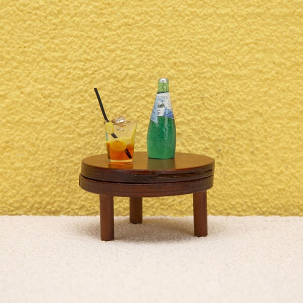 1:12 Dockhus Miniatyr Runt Te Soffbord Avslutsbord m/matt