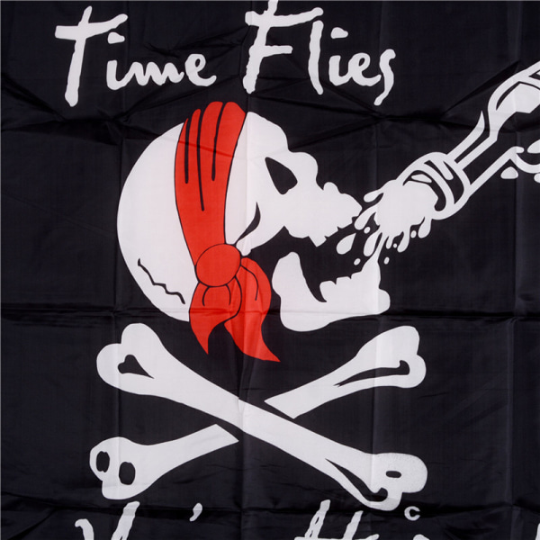 90*150 cm Modeskalle Jolly Roger Pirate Flags The Time Flies