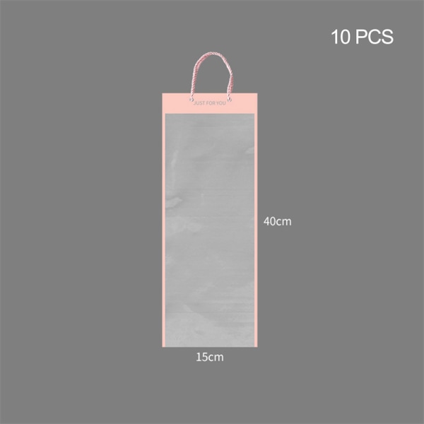 10 st blomsterförpackningspåsar Transparent blombukett presentpåse F Pink M