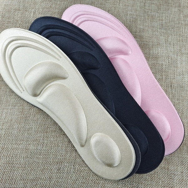 4D Memory Foam Skor Innersula Andas Smärtmassage Fasciit I Black EU 35-40